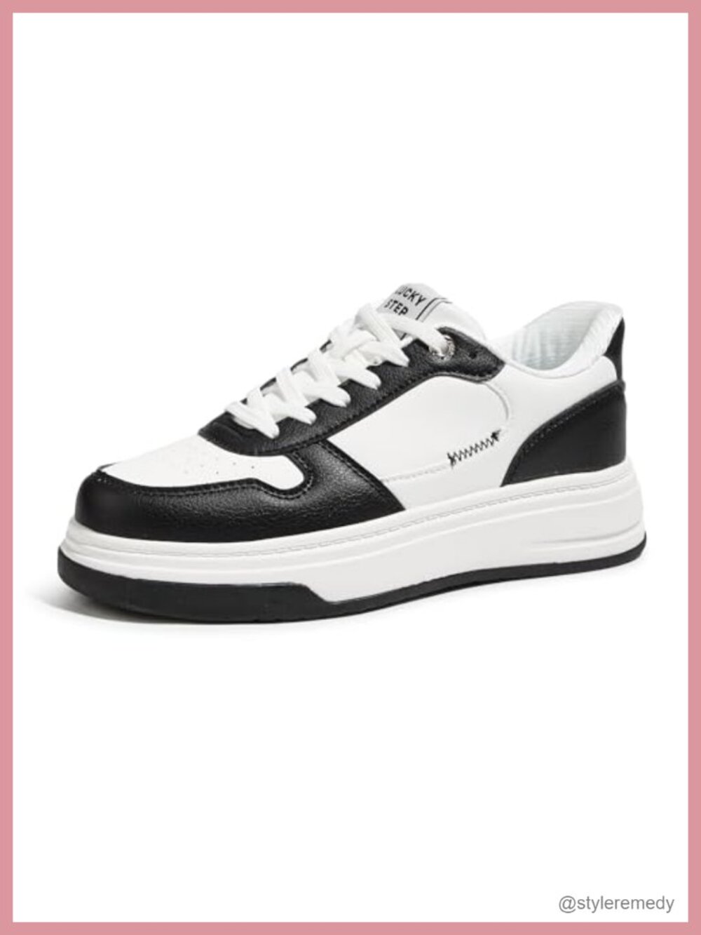 Slip-On Platform Sneakers Faux Leather EVA TPR Sole Cushioned Walking Shoes